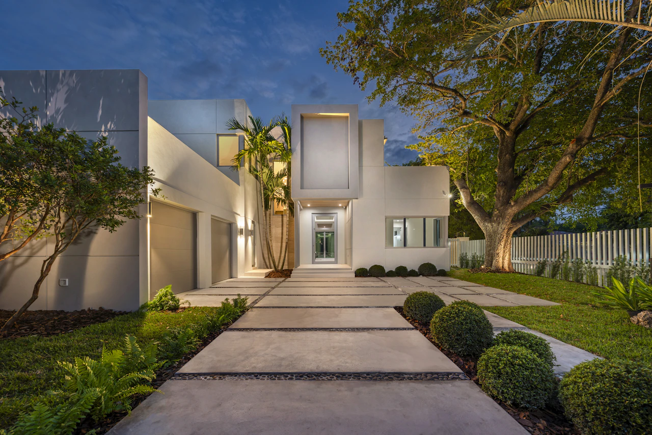 Modern residential garage door
